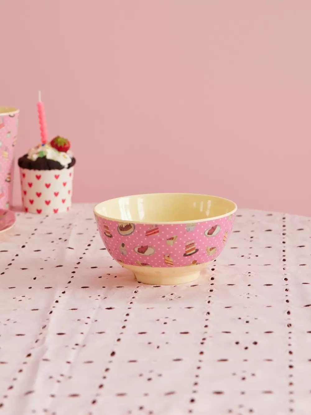 Melaminbolle Sweet Cake D15, 5708315250794, MELBW-SWCA, Kjøkken, Melamin- & Treservise, Rice, Melamine Bowl with Sweet Cake Print - Medium - 700 ml