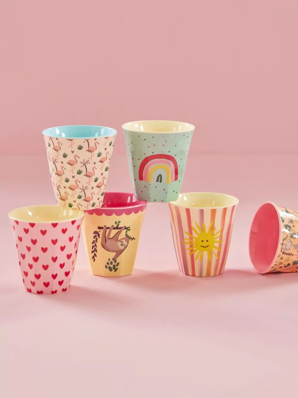 Melaminkopper Funky s/6, 5708315217117, MELCU-6ZFUNI, Kjøkken, Melamin- & Treservise, Rice, Melamine Kids Cup in Asst. Funky Prints - Medium - 6 Pack - 250 ml