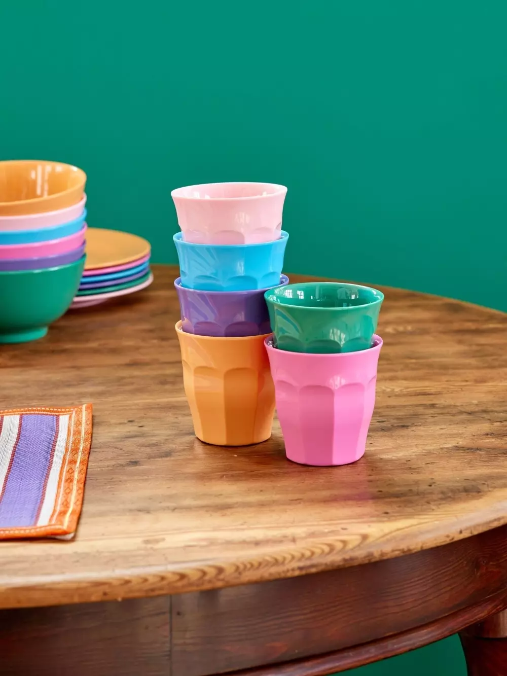 Melaminkopper s/6, 5708315249958, MELCU-6ZSS24, Kjøkken, Melamin- & Treservise, Rice, Melamine Cups in 6 Asst. Colors - Medium - 6 Pack - 250 ml