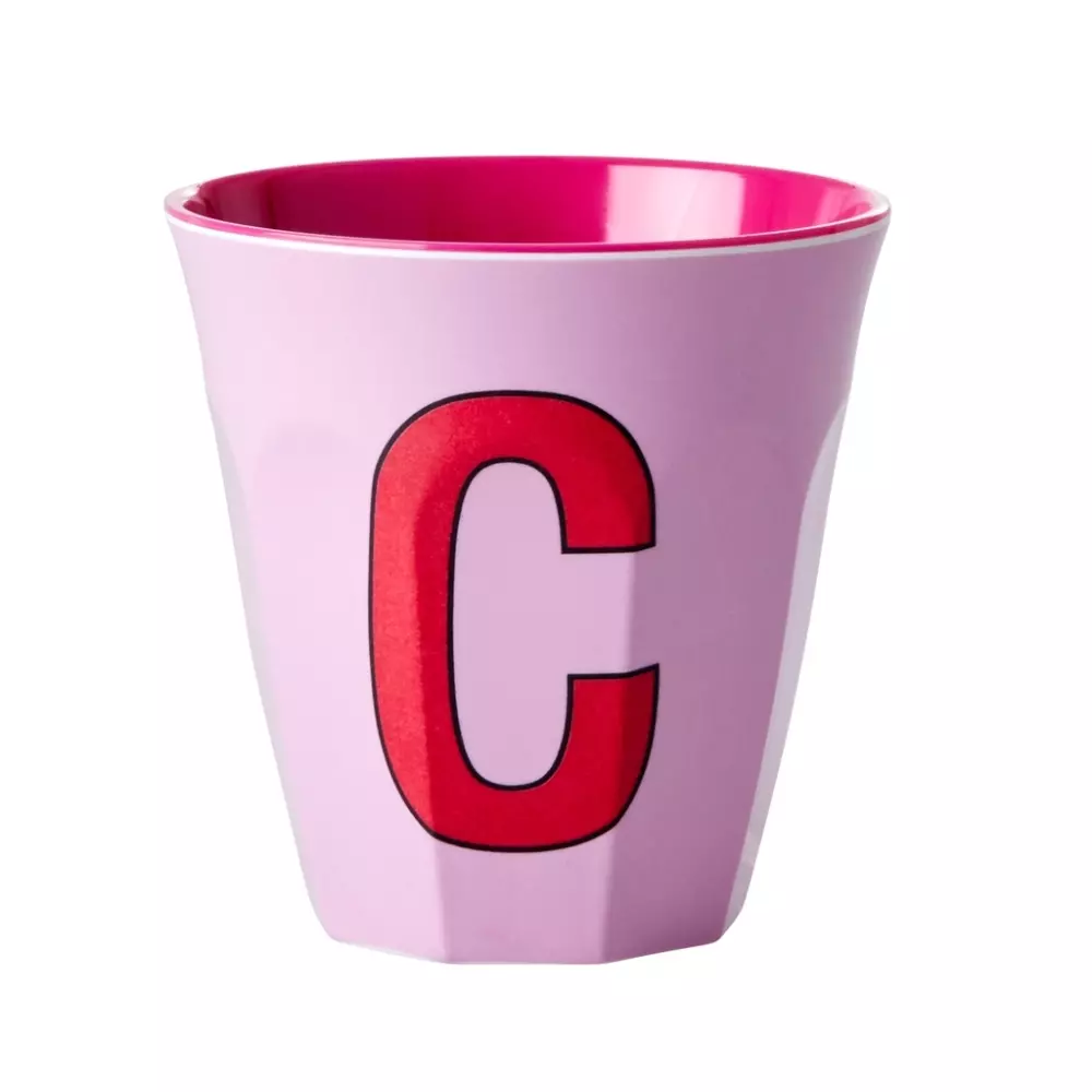 Melamin Bokstavkopp C H9 Rosa, 5708315211702, MELCU-ALPCI, Kjøkken, Melamin- & Treservise, Rice, Melamine Cup with the Letter C - Pink - Two Tone - Medium