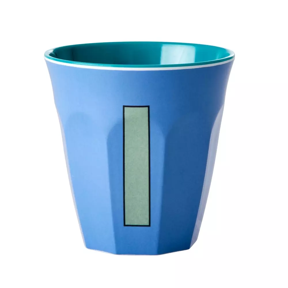 Melamin Bokstavkopp I H9 Blå, 5708315211658, MELCU-ALPIB, Kjøkken, Melamin- & Treservise, Rice, Melamine Cup with the Letter I - New Dusty Blue - Two Tone - Medium