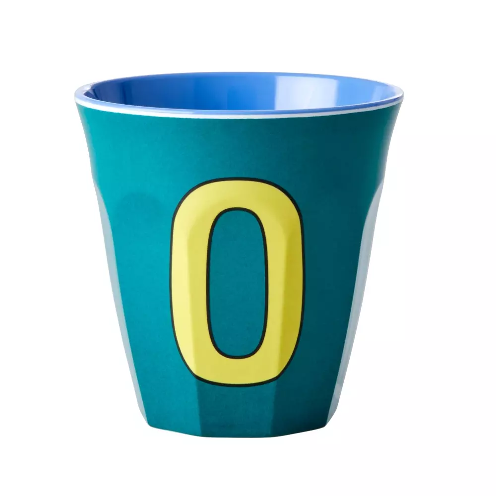 Melamin Bokstavkopp O H9 Blå, 5708315212013, MELCU-ALPOB, Kjøkken, Melamin- & Treservise, Rice, Melamine Cup with the Letter O - Green - Two Tone - Medium