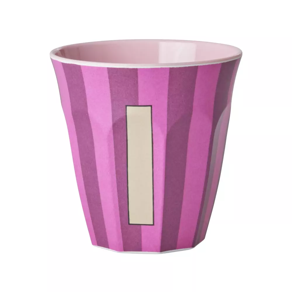 Melamin Bokstavkopp I H9, 5708315254259, MELCU-ALPSTRII, Kjøkken, Melamin- & Treservise, Rice, Melamine Cup with the Letter I - Stripes - Medium - 250 ml