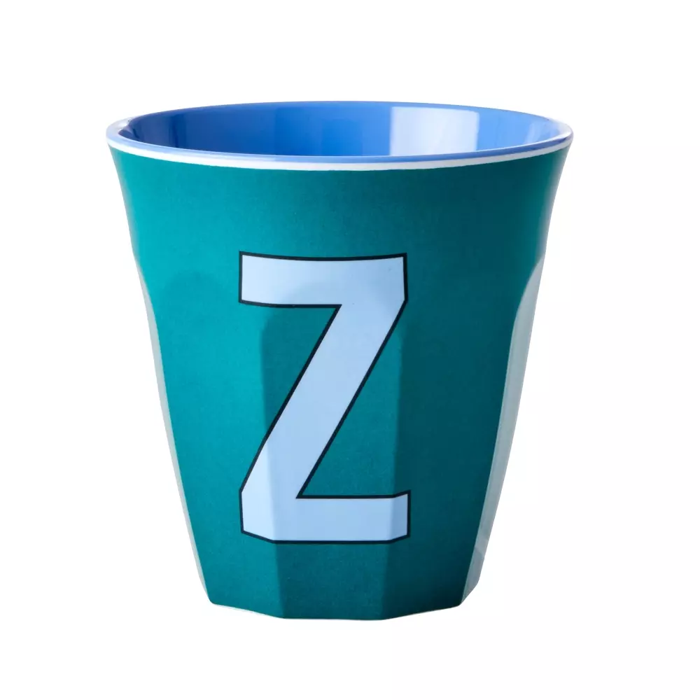 Melamin Bokstavkopp Z H9 Blå, 5708315212037, MELCU-ALPZB, Kjøkken, Melamin- & Treservise, Rice, Melamine Cup with the Letter Z - Green - Two Tone - Medium