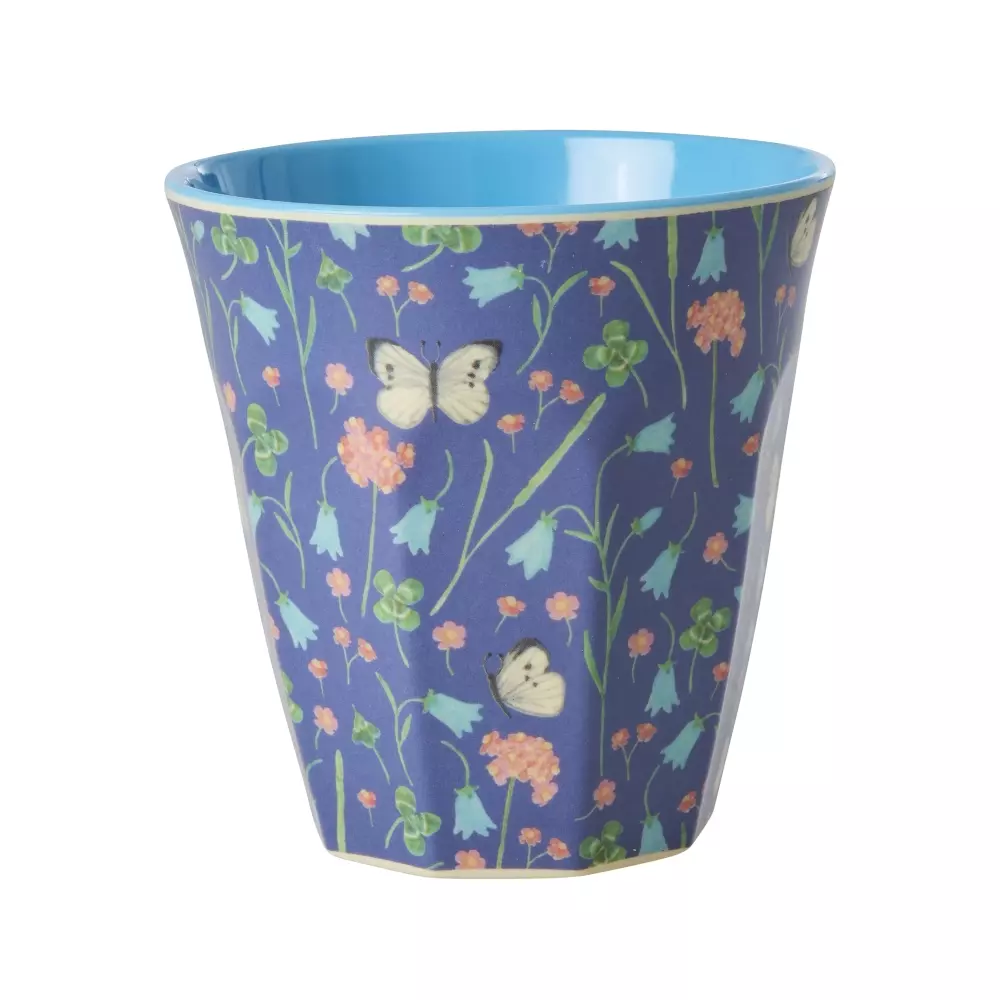 Melaminkopp Butterfly Field H9, 5708315249248, MELCU-BUFI, Kjøkken, Melamin- & Treservise, Rice, Melamine Cup with Butterfly Field Print - Medium - 250 ml