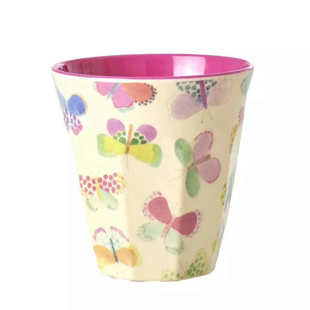 Melaminkopp Butterfly H9, 5708315240764, MELCU-BUTF, Kjøkken, Melamin- & Treservise, Rice, Melamine Cup with Butterfly Print- Medium - 250 ml