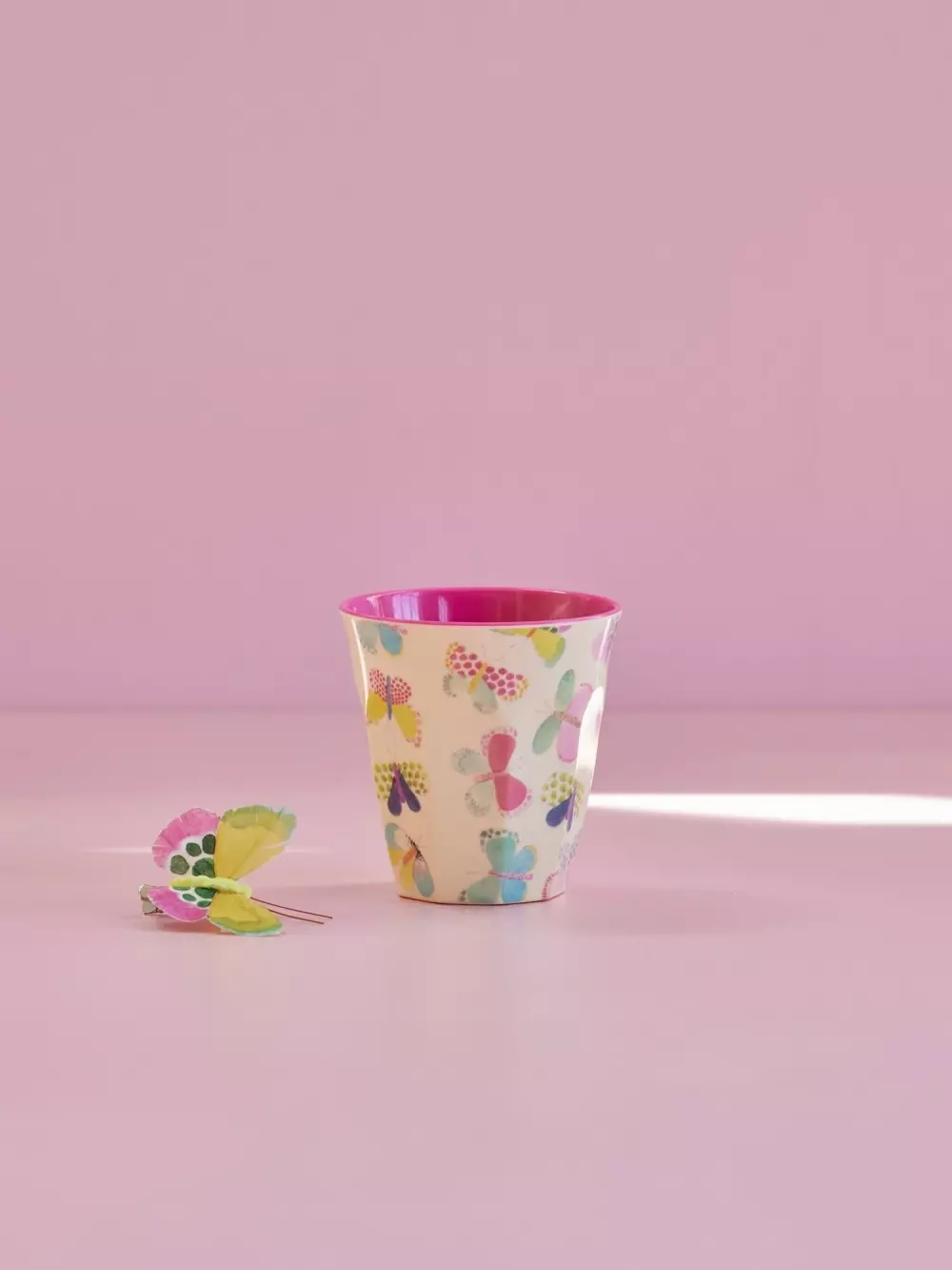 Melaminkopp Butterfly H9, 5708315240764, MELCU-BUTF, Kjøkken, Melamin- & Treservise, Rice, Melamine Cup with Butterfly Print- Medium - 250 ml