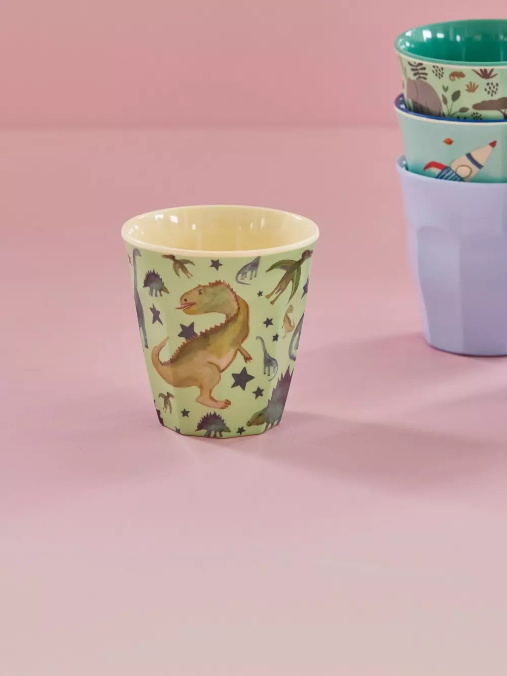 Melaminkopp Dino H9, 5708315201901, MELCU-DIN, Kjøkken, Melamin- & Treservise, Rice, Melamine Cup with Dino Print - Medium - 250 ml