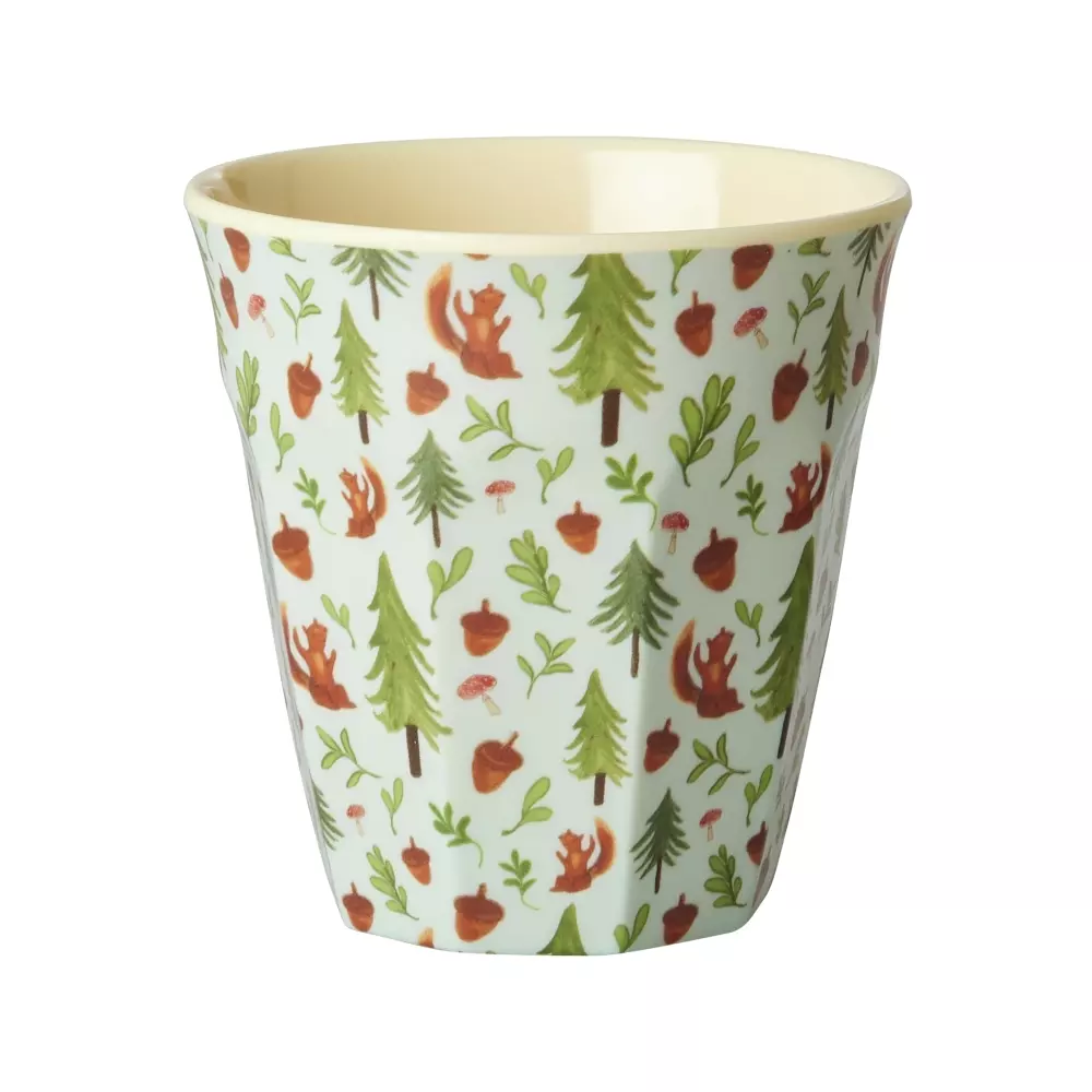 Melaminkopp Blue Happy Forest 250ml, 5708315257366, MELCU-HAFOB, Kjøkken, Melamin- & Treservise, Rice, Melamine Cup with Blue Happy Forest Print - Medium - 250 ml