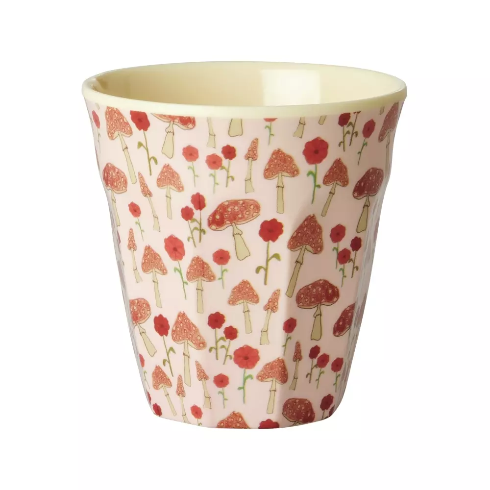 Melaminkopp Pink Happy Forest 250ml, 5708315257373, MELCU-HAFOI, Kjøkken, Melamin- & Treservise, Rice, Melamine Cup with Pink Happy Forest Print - Medium - 250 ml