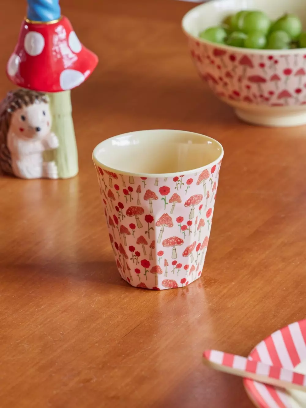 Melaminkopp Pink Happy Forest 250ml, 5708315257373, MELCU-HAFOI, Kjøkken, Melamin- & Treservise, Rice, Melamine Cup with Pink Happy Forest Print - Medium - 250 ml