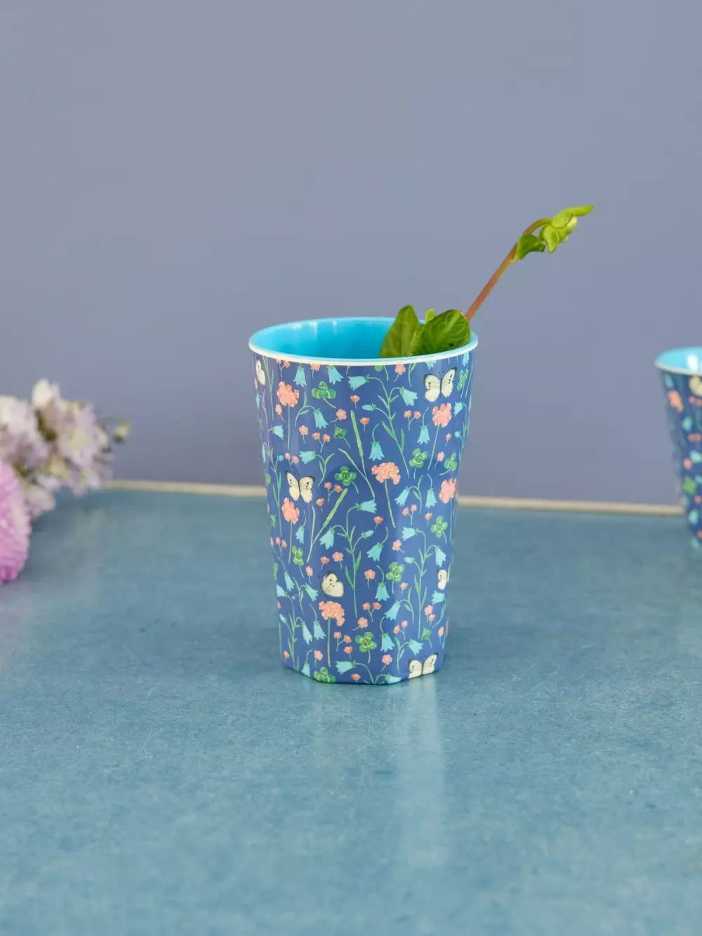 Melaminkopp Butterfly Field H13, 5708315249378, MELCU-LBUFI, Kjøkken, Melamin- & Treservise, Rice, Melamine Cup with Butterfly Field Print - Tall - 400 ml