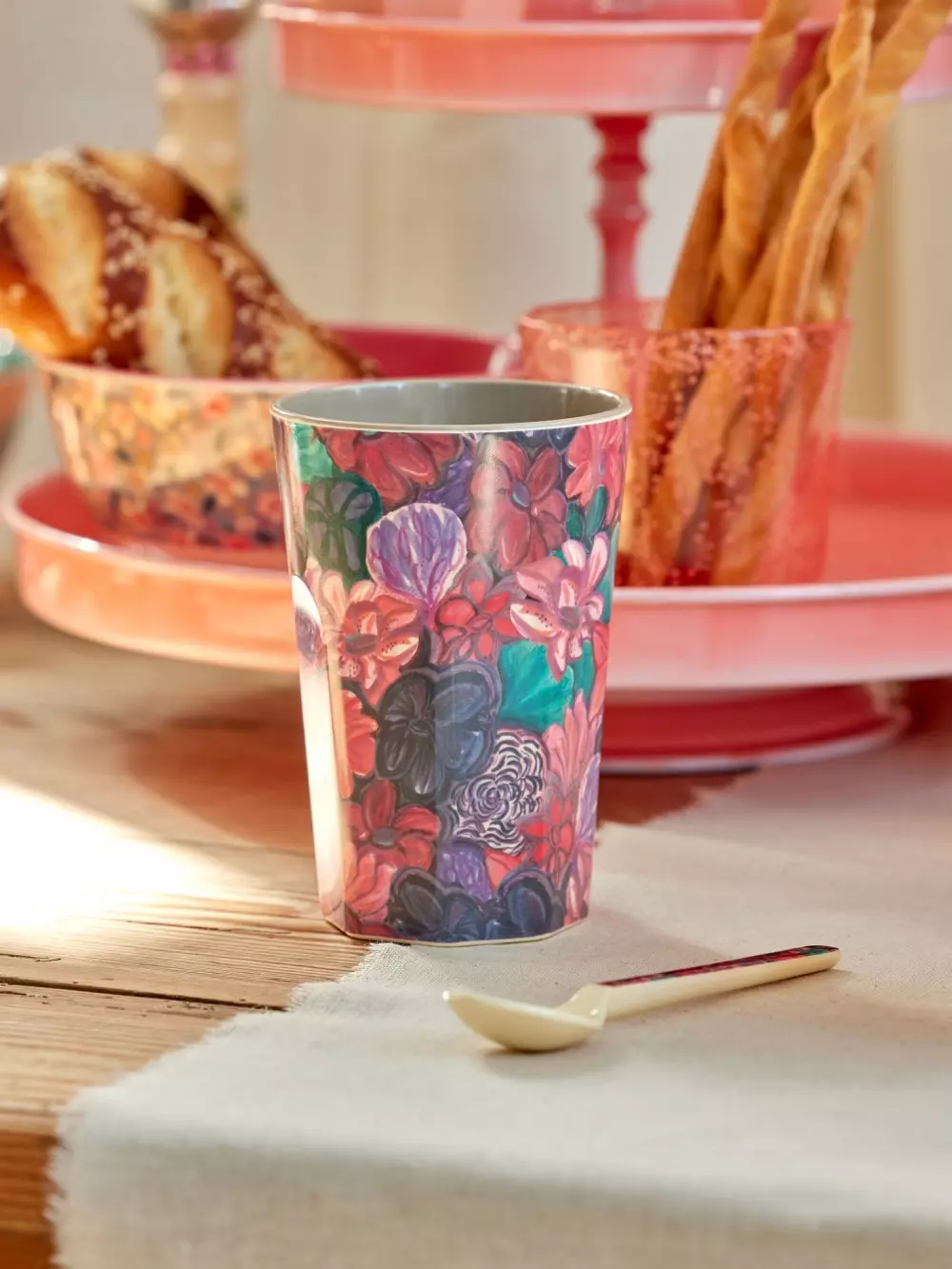 Melaminkopp Forest Flower H13, 5708315256345, MELCU-LFOFL, Kjøkken, Melamin- & Treservise, Rice, Melamine Cup with Forest Flower Print - Tall - 400 ml