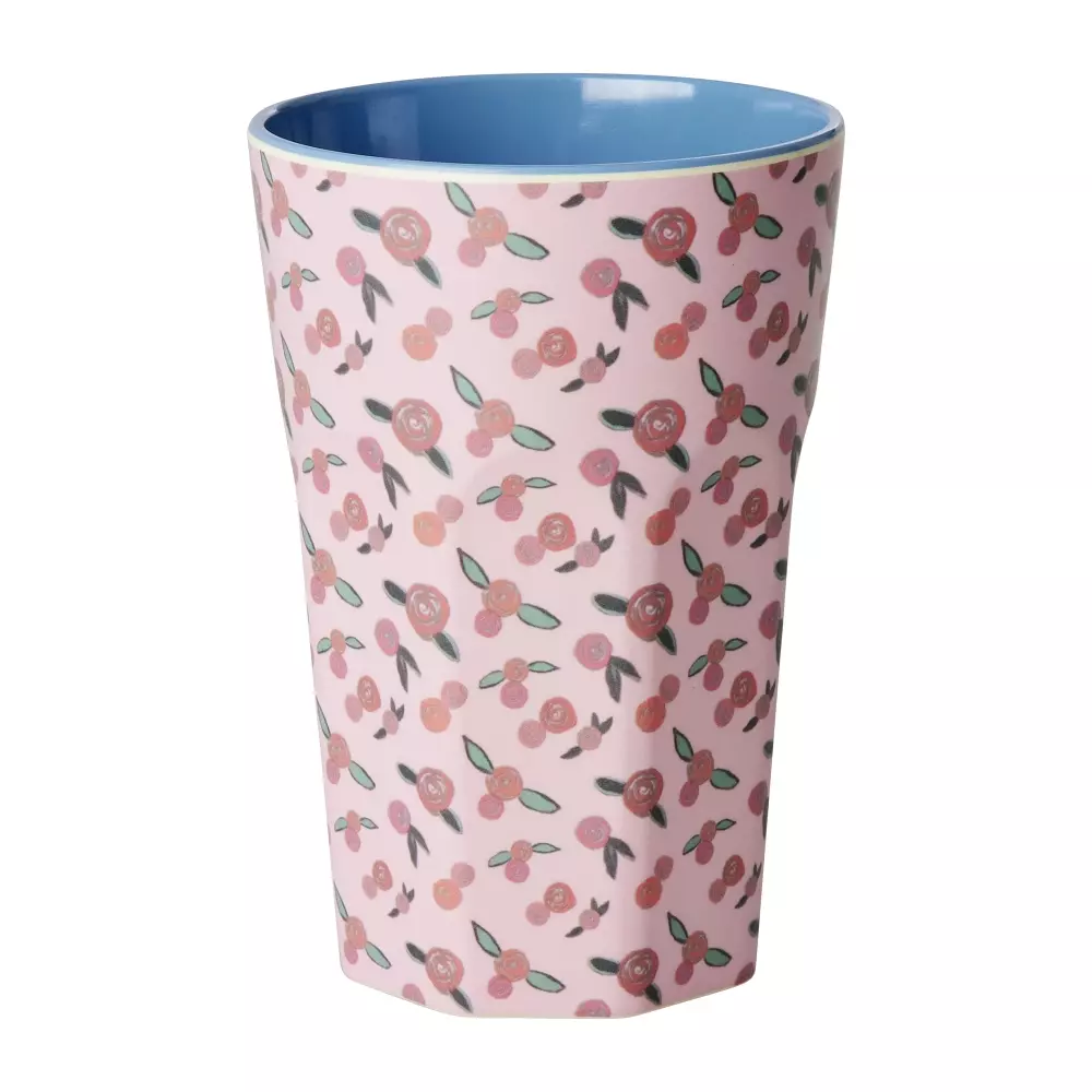 Melaminkopp A Rose Is A Rose H13, 5708315256338, MELCU-LRORO, Kjøkken, Melamin- & Treservise, Rice, Melamine Cup with A Rose is A Rose Print - Tall - 400 ml