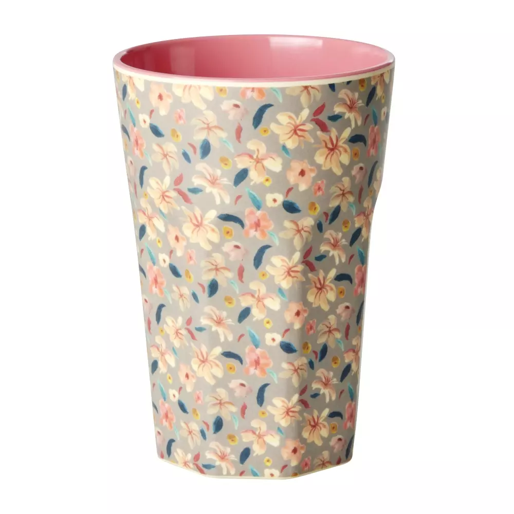 Melaminkopp Sandy Flower H13, 5708315256352, MELCU-LSANDY, Kjøkken, Melamin- & Treservise, Rice, Melamine Cup with Small Sandy Flower Print - Tall - 400 ml