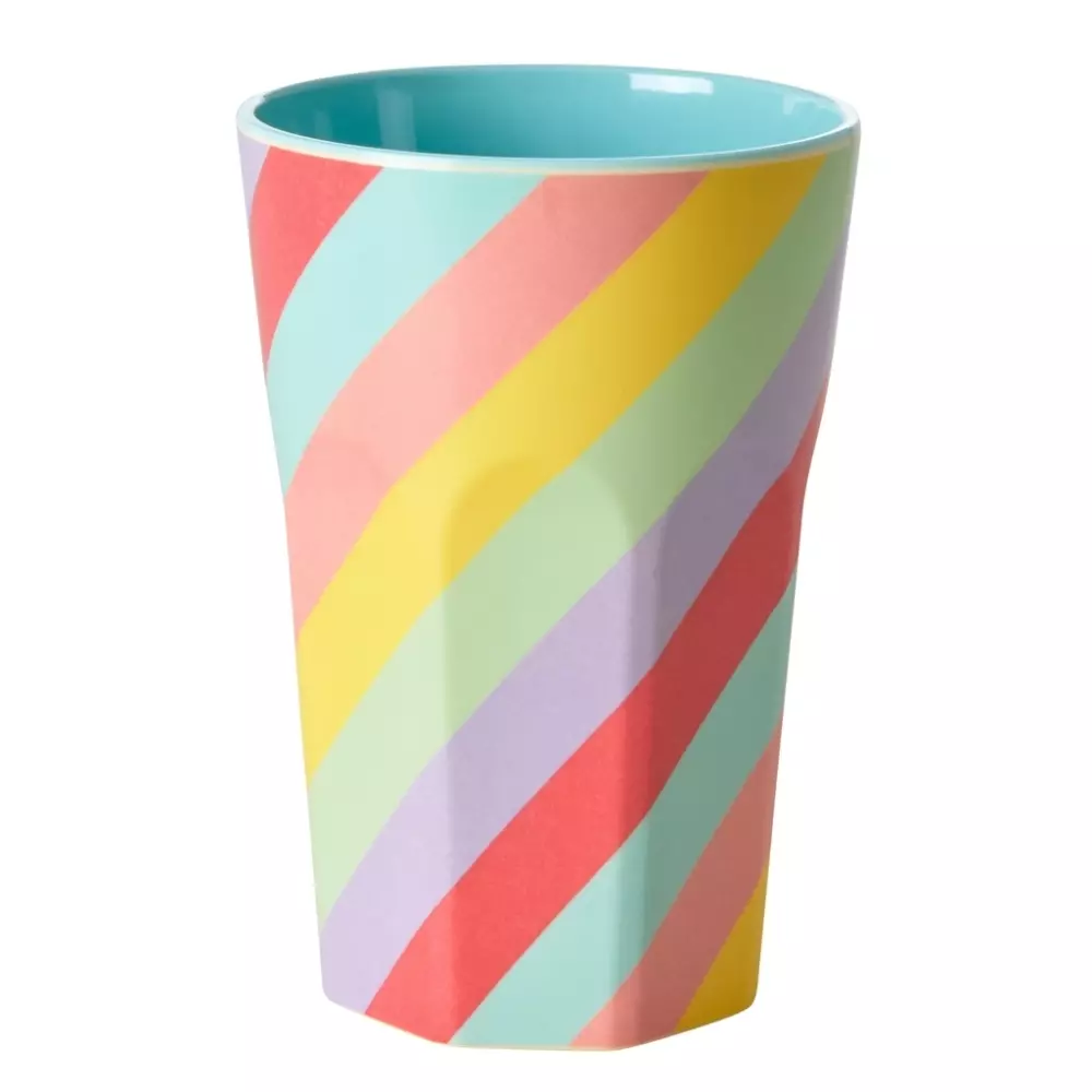 Melaminkopp Striper H13, 5708315214130, MELCU-LSURU, Kjøkken, Melamin- & Treservise, Rice, Tall Melamine Cup - Multi - Summer Rush Print