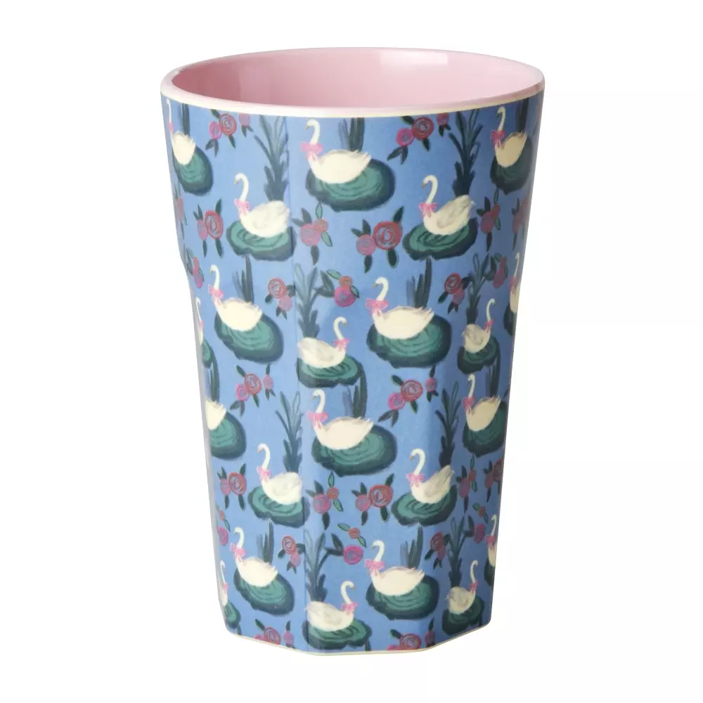 Melaminkopp Swan Lake H13, 5708315256178, MELCU-LSWLA, Kjøkken, Melamin- & Treservise, Rice, Melamine Cup with Swan Lake Print - Tall - 400 ml