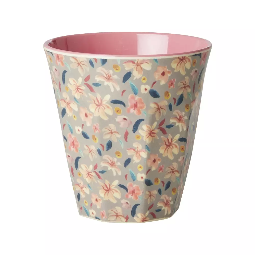 Melaminkopp Sandy Flower H9, 5708315256284, MELCU-SANDY, Kjøkken, Melamin- & Treservise, Rice, Melamine Cup with Small Sandy Flower Print - Medium - 250 ml