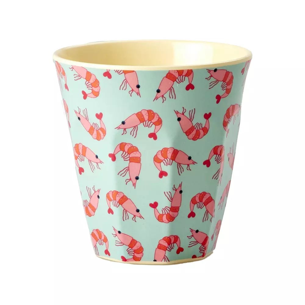 Melaminkopp Reker H9, 5708315259230, MELCU-SHR, Kjøkken, Melamin- & Treservise, Rice, Melamine Cup with Shrimp Print - Medium - 250 ml