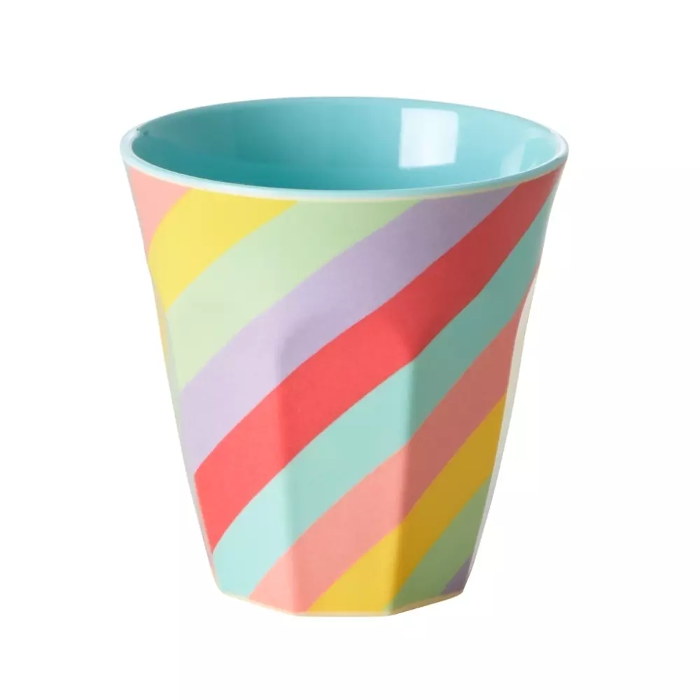 Melaminkopp Striper H9, 5708315214123, MELCU-SURU, Kjøkken, Melamin- & Treservise, Rice, Medium Melamine Cup - Multi - Summer Rush Print