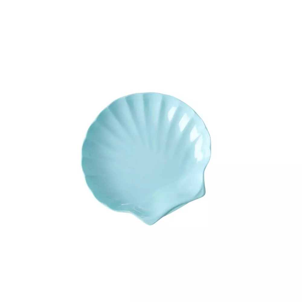 Melamin Skål Skjell Blå Liten, 5708315215946, MELSE-SAB, Kjøkken, Melamin- & Treservise, Rice, Melamine Dipping Plate in Sea Shell Shape - Arctic Blue - Small