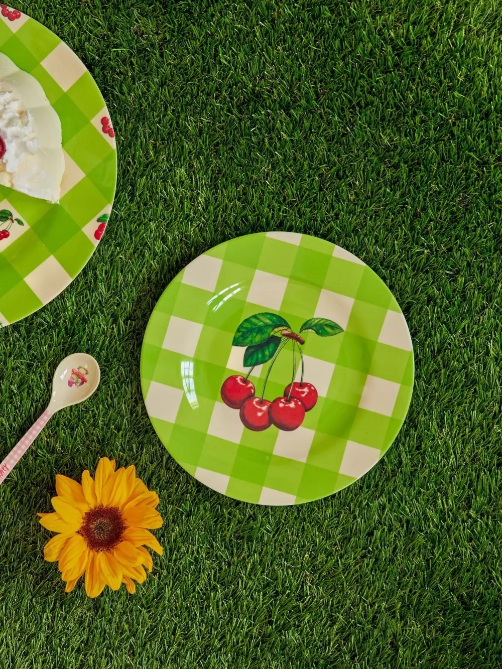 Melamin Asjett Love Therapy Cherry D20, 5708315255058, MESPL-LTCH, Kjøkken, Melamin- & Treservise, Rice, Melamine Side Plate with Love Therapy Cherry Print