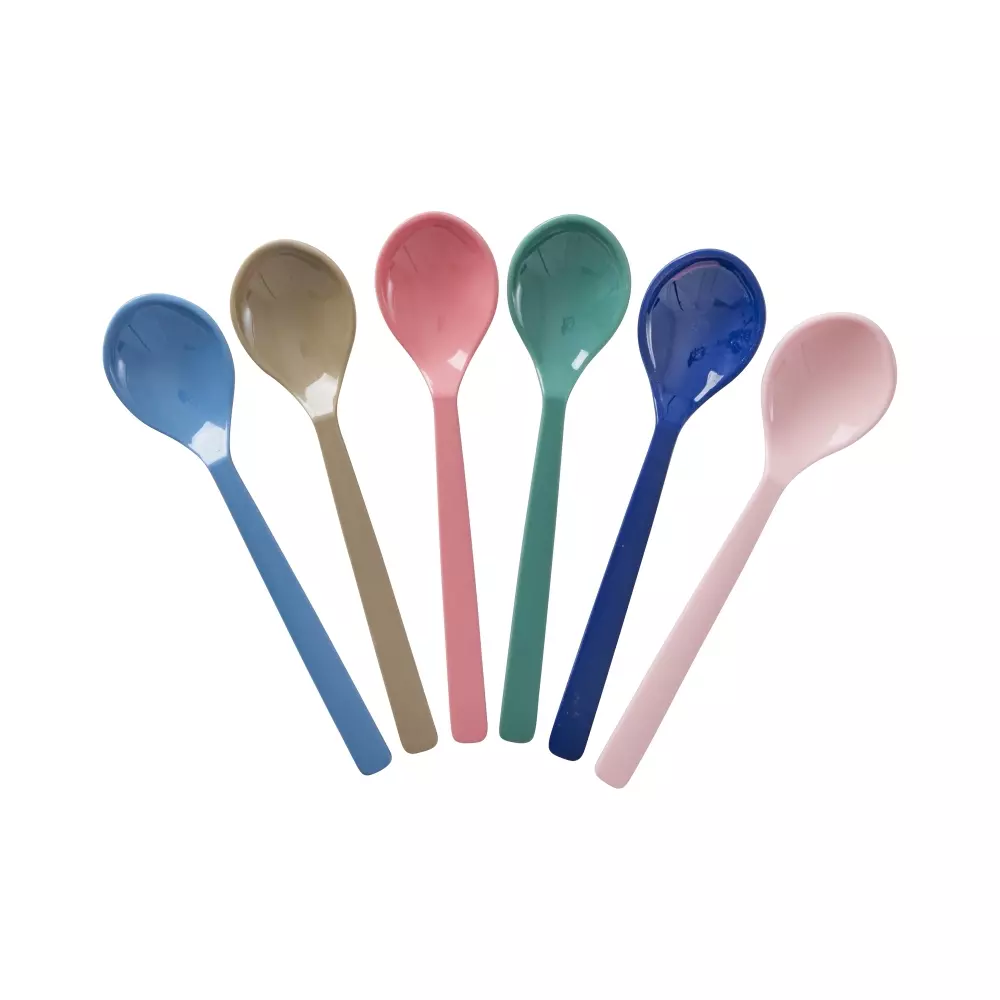 Teskjeer Melamin A New York Minute, 5708315256093, MESPO-6ZSPH4, Kjøkken, Melamin- & Treservise, Rice, Melamine Tea Spoon in 6 Asst. A New York Minute Colors - 6 Pack