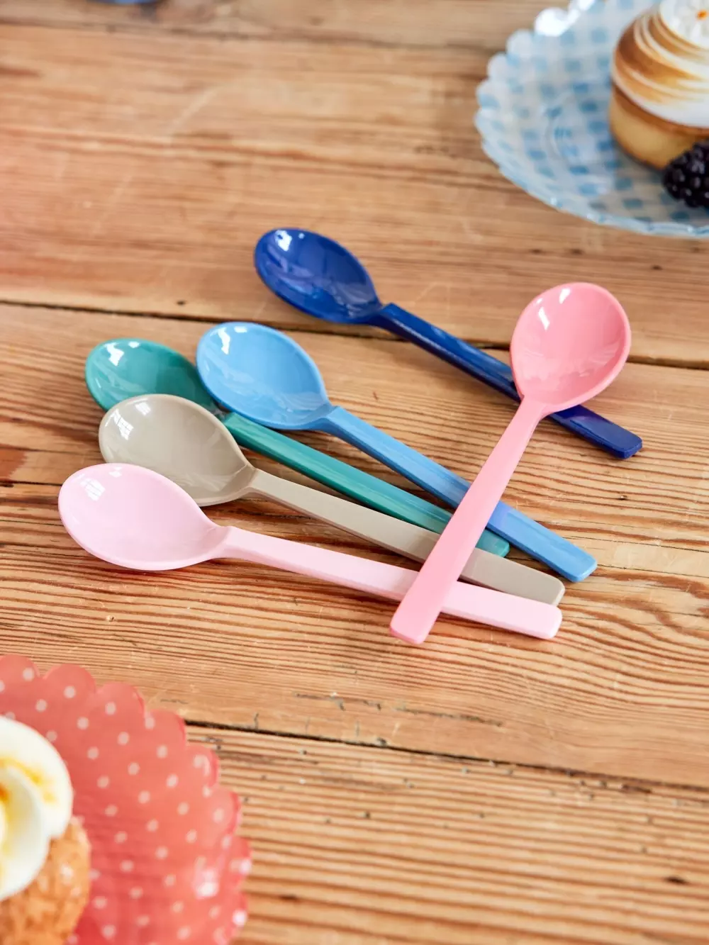 Teskjeer Melamin A New York Minute, 5708315256093, MESPO-6ZSPH4, Kjøkken, Melamin- & Treservise, Rice, Melamine Tea Spoon in 6 Asst. A New York Minute Colors - 6 Pack