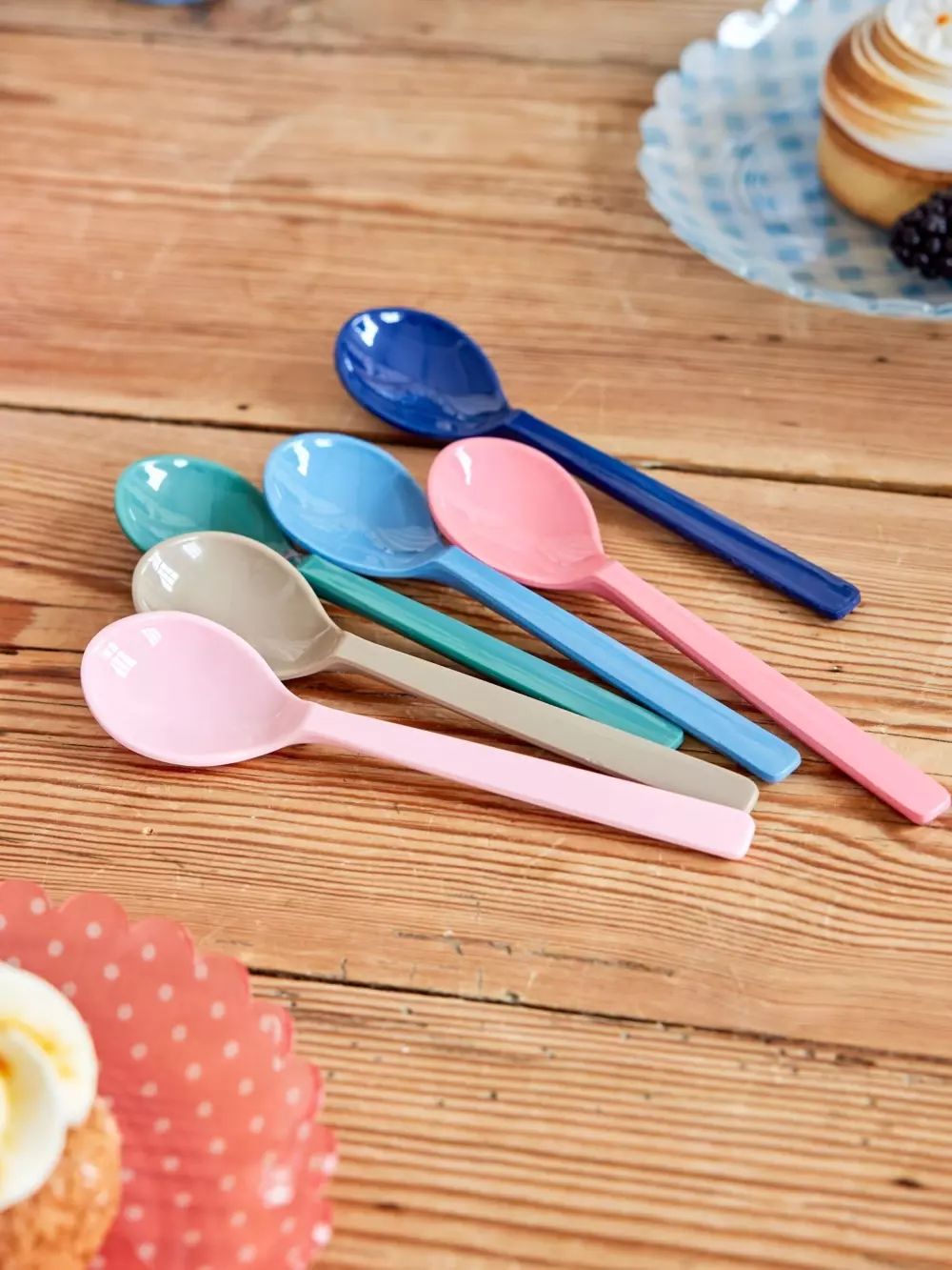 Teskjeer Melamin A New York Minute, 5708315256093, MESPO-6ZSPH4, Kjøkken, Melamin- & Treservise, Rice, Melamine Tea Spoon in 6 Asst. A New York Minute Colors - 6 Pack