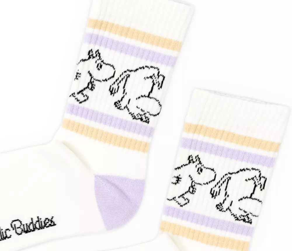 Moomin Retro Strømper Moomin Hvite, 6430049841618, MOOMIN17G, Accessories, Strømper, Moomin, Oy Bisly LTD, Retro Socks Ladies