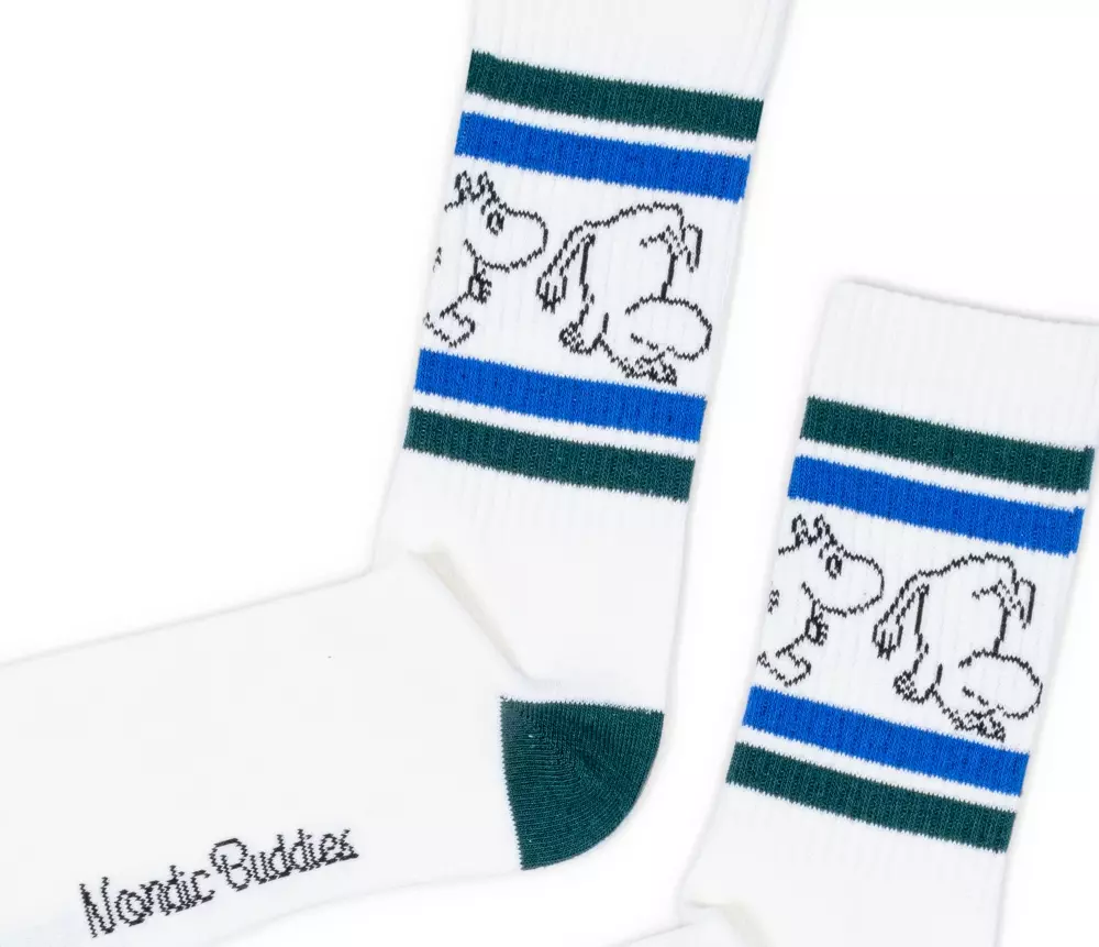 Moomin Retro Strømper Moomin Hvit (Herre), 6430049844657, MOOMIN17H, Accessories, Strømper, Moomin, Oy Bisly LTD, Retro Socks Men