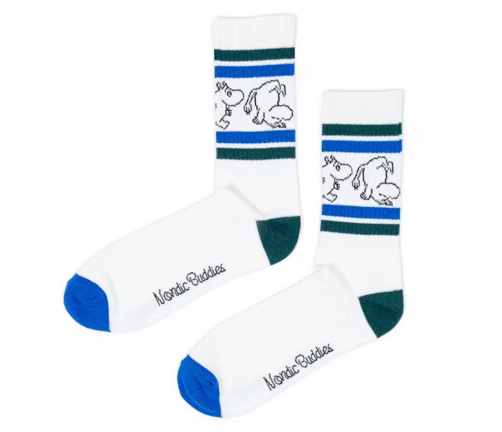 Moomin Retro Strømper Moomin Hvit (Herre), 6430049844657, MOOMIN17H, Accessories, Strømper, Moomin, Oy Bisly LTD, Retro Socks Men