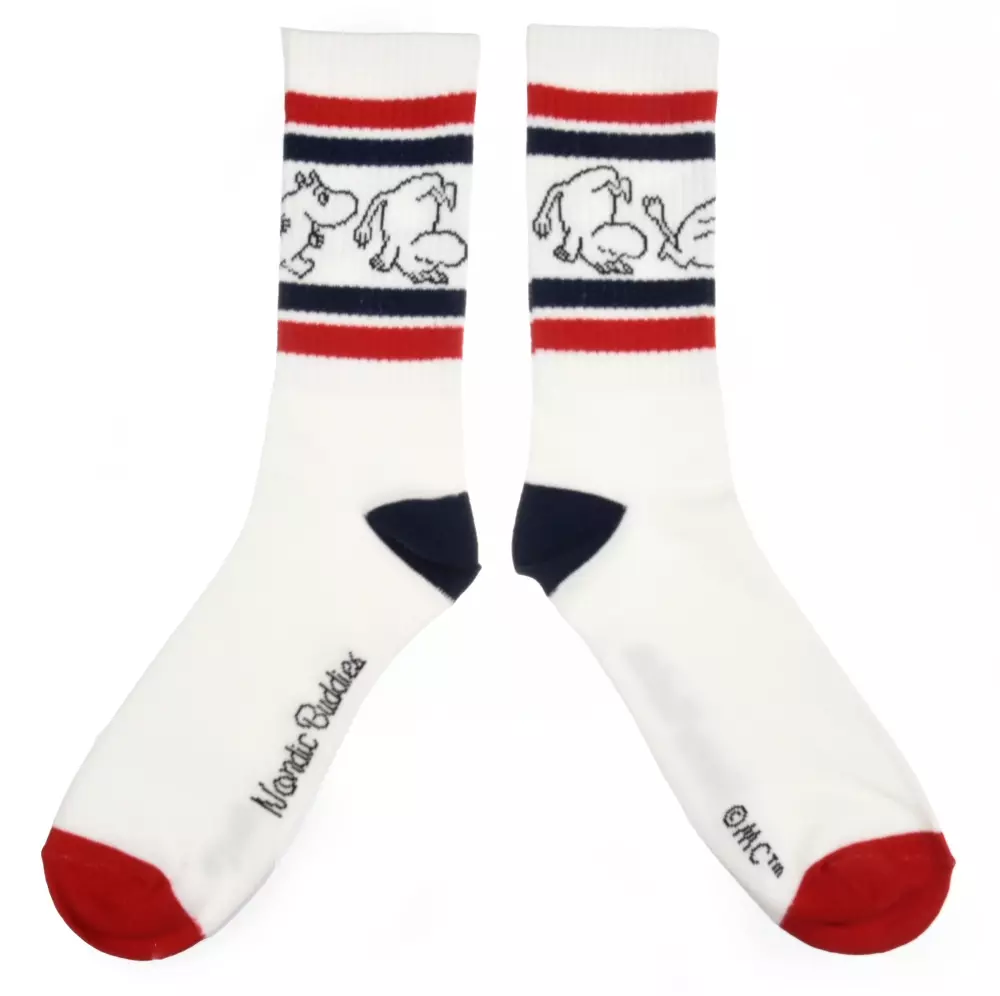 Moomin Retro Strømper Moomin Rød Hvit Blå, 6430049841502, MOOMIN17Z, Accessories, Strømper, Moomin, Oy Bisly LTD, Retro Socks Men