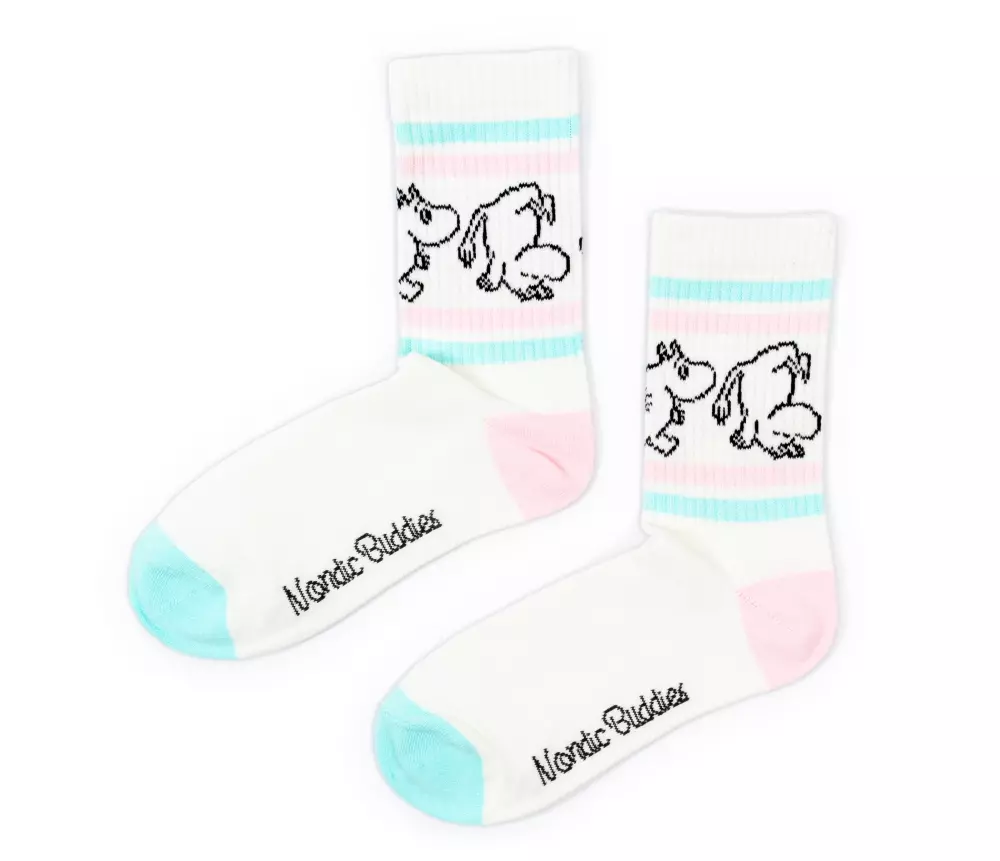 Moomin Retro Strømper Moomin Pastell, 6430049842257, MOOMIN23N, Accessories, Strømper, Moomin, Oy Bisly LTD, Retro Socks Ladies