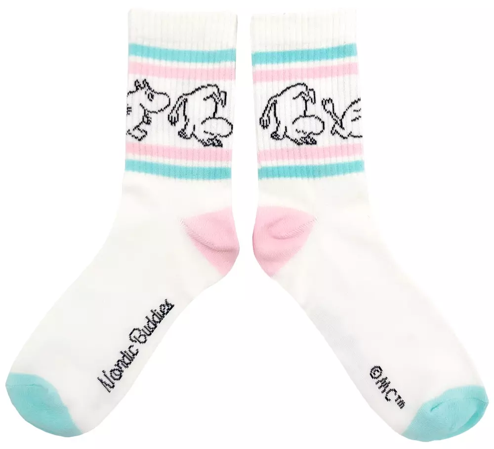 Moomin Retro Strømper Moomin Pastell, 6430049842257, MOOMIN23N, Accessories, Strømper, Moomin, Oy Bisly LTD, Retro Socks Ladies