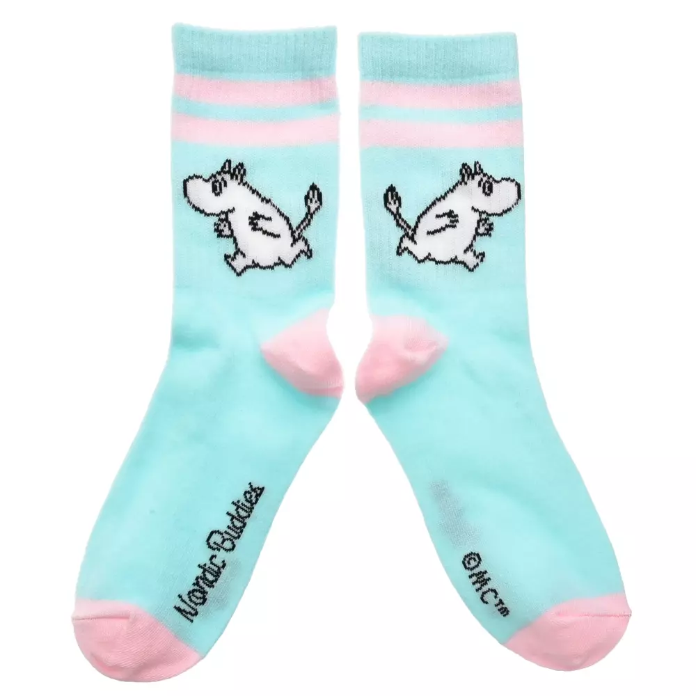 Moomin Retro Strømper Moomin Turkis, 6430079180725, MOOMIN29B, Accessories, Strømper, Moomin, Oy Bisly LTD, Retro Socks Ladies