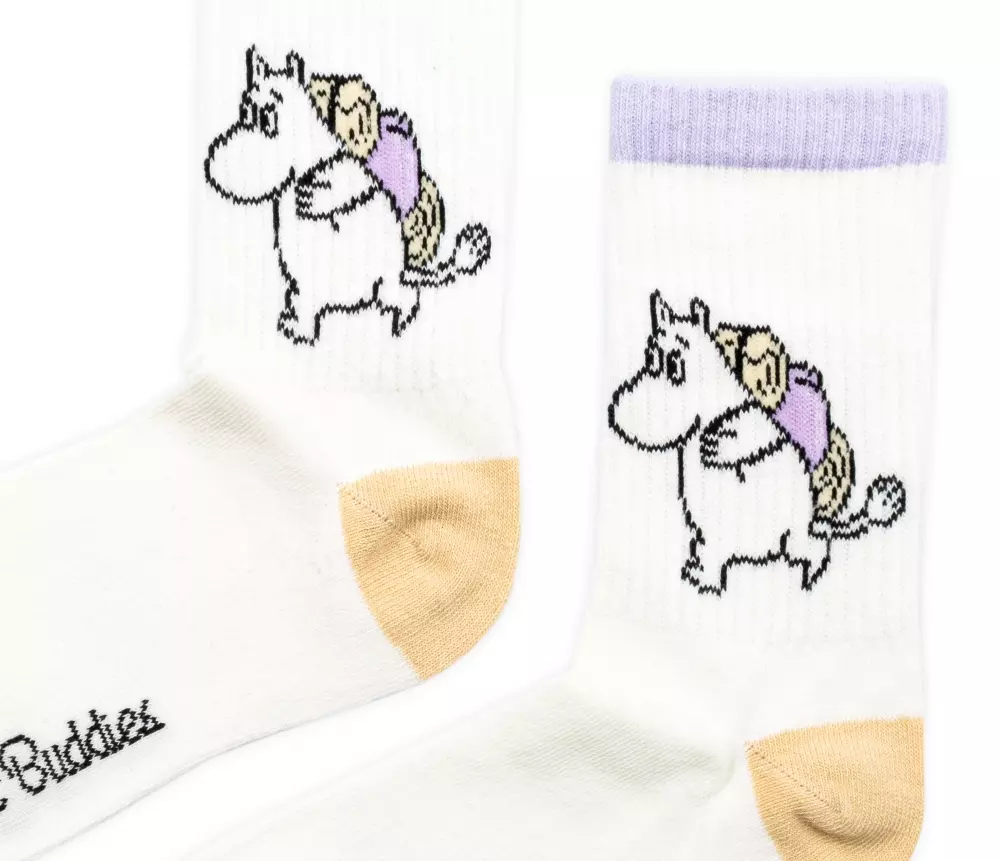 Moomin Retro Strømper Moomin Hvit, 6430079182538, MOOMIN29E, Accessories, Strømper, Moomin, Oy Bisly LTD, Retro Socks Ladies