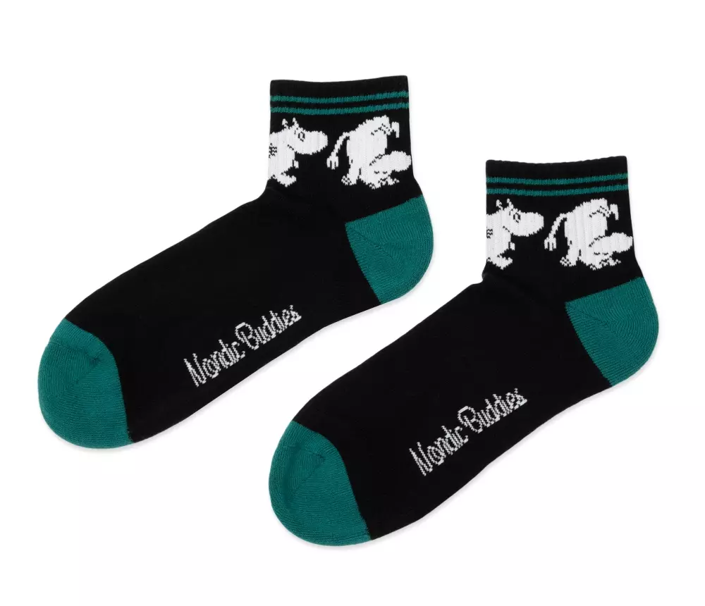 Moomin Retro Ankelstrømper Moomin Svart, 0714770422800, MOOMIN34N, Accessories, Strømper, Moomin, Oy Bisly LTD, Ankle Socks Retro Men