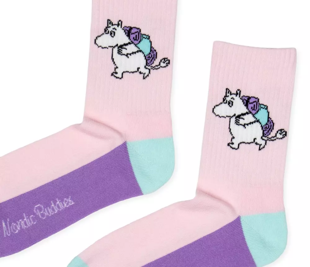 Moomin Retro Strømper Moomin Rosa, 0714770419831, MOOMIN36A, Accessories, Strømper, Moomin, Oy Bisly LTD, Retro Socks Ladies