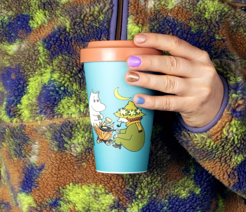 Moomin To Go Kopp - Camping, 6430079185072, MOOMIN99G, Kjøkken, Krus og Skåler, Moomin, Oy Bisly LTD, Biodegradeable take away mug