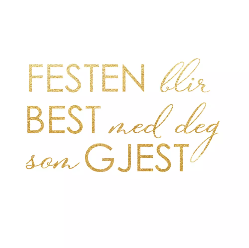 Servietter Festen Blir Best.. Hvit, 7073072000172, N4, Interiør, Servietter, NORWAY DESIGNstudio, FESTEN BLIR BEST...