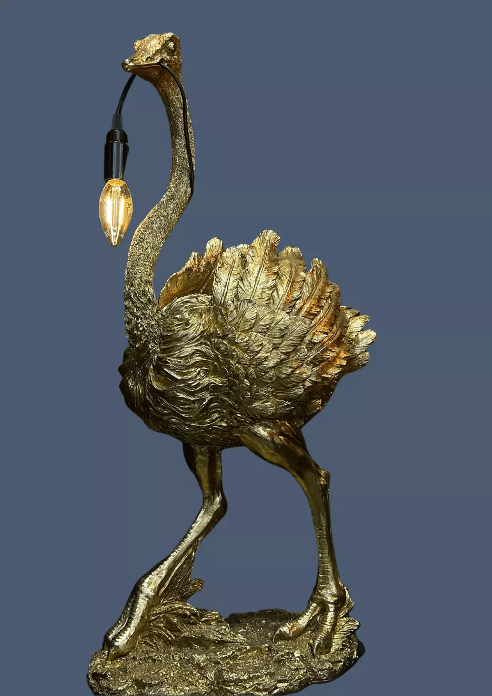 Strutslampe Gull XL, 7,33331500627E12, NY9733900, Interiør, Lamper, Filipiniana Home, Ostrich Lamp Gold