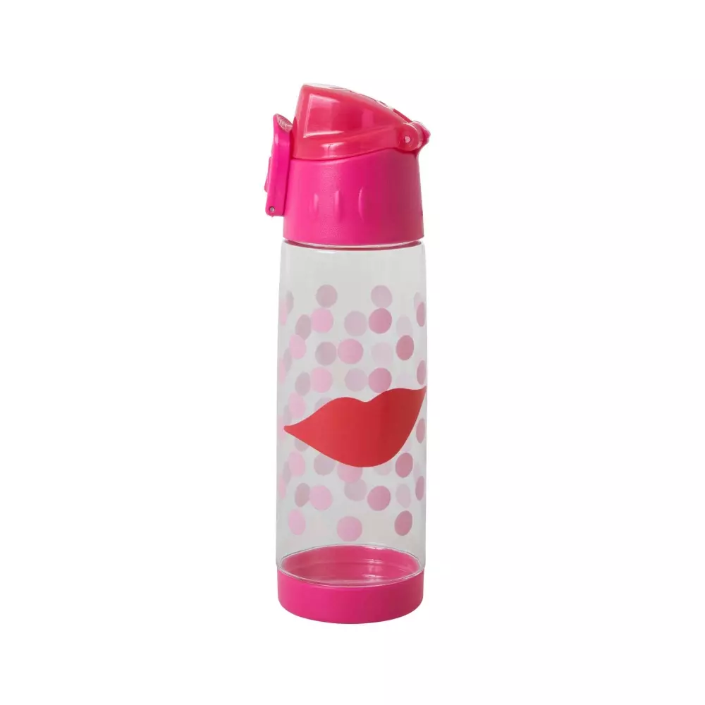 Drikkeflaske Kiss 500 ml., 5708315209686, PLBOT-KIS, Kjøkken, Barn, Rice, Plastic Kids Drinking Bottle with Kiss Print - 500 ml.