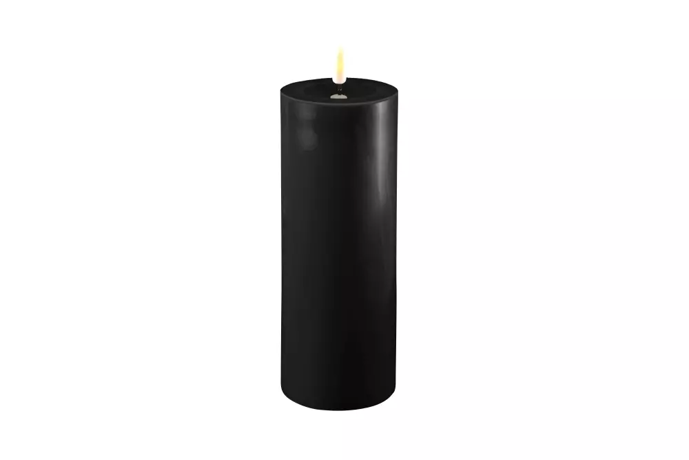 Deluxe Kubbelys Sort D7 H12, 0745125239095, RF-0018, Interiør, Lys, Deluxe Homeart, Real Flame Black