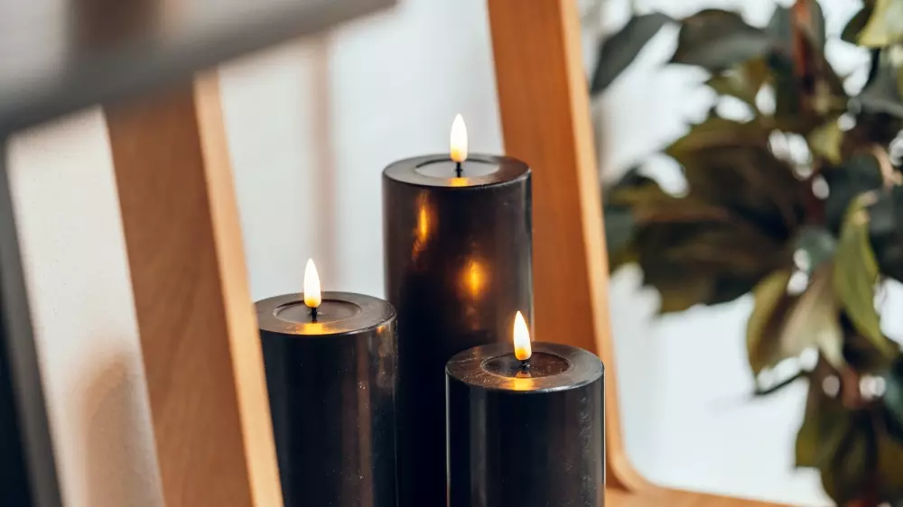 Deluxe Kubbelys Sort D10 H10, 0745125239125, RF-0021, Interiør, Lys, Deluxe Homeart, Real Flame Black