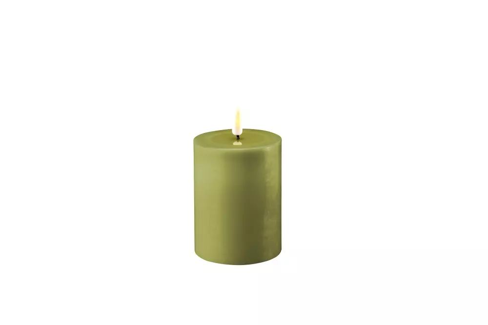 Deluxe Kubbelys Oliven D7 H10, 0745110234364, RF-0082, Interiør, Lys, Deluxe Homeart, Real Flame Olive green