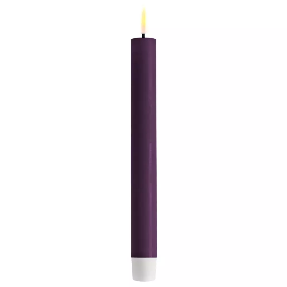 Deluxe Kronelys Lilla L24 2pk, 5744001244586, RF-0373, Interiør, Lys, Deluxe Homeart, Real Flame Dinner Candle 2 pcs (24 cm) Purple