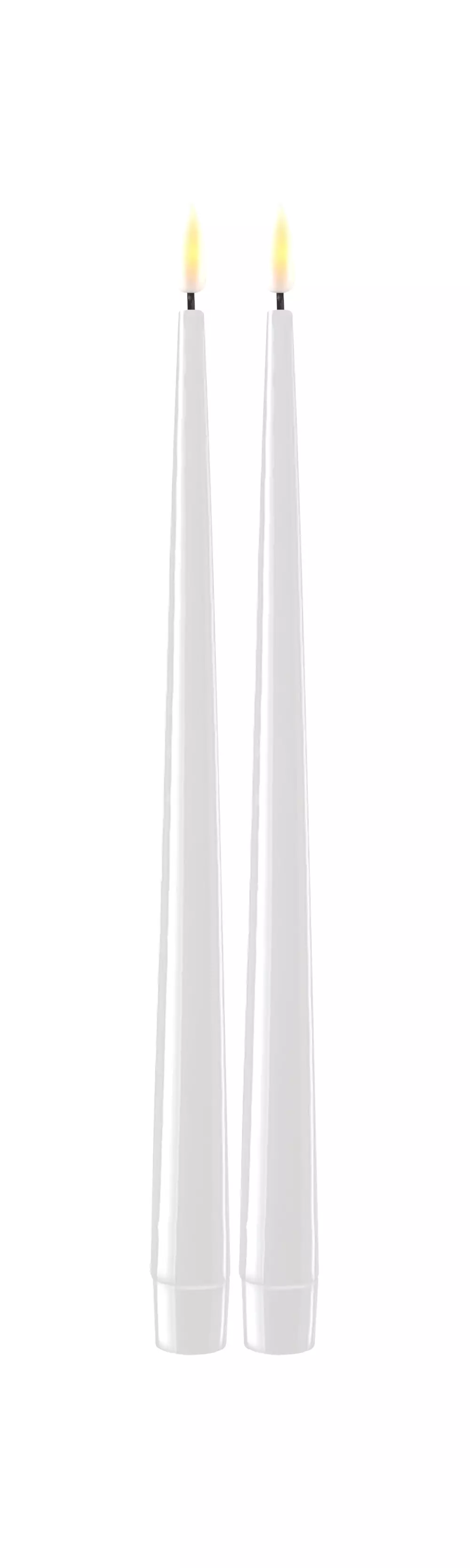 Deluxe Kronelys Hvit 28cm 2pk, 5744001241295, RF-K-0001, Interiør, Lys, Deluxe Homeart, Hvid LED Kertelys med Lak, 2 stk (28 cm)