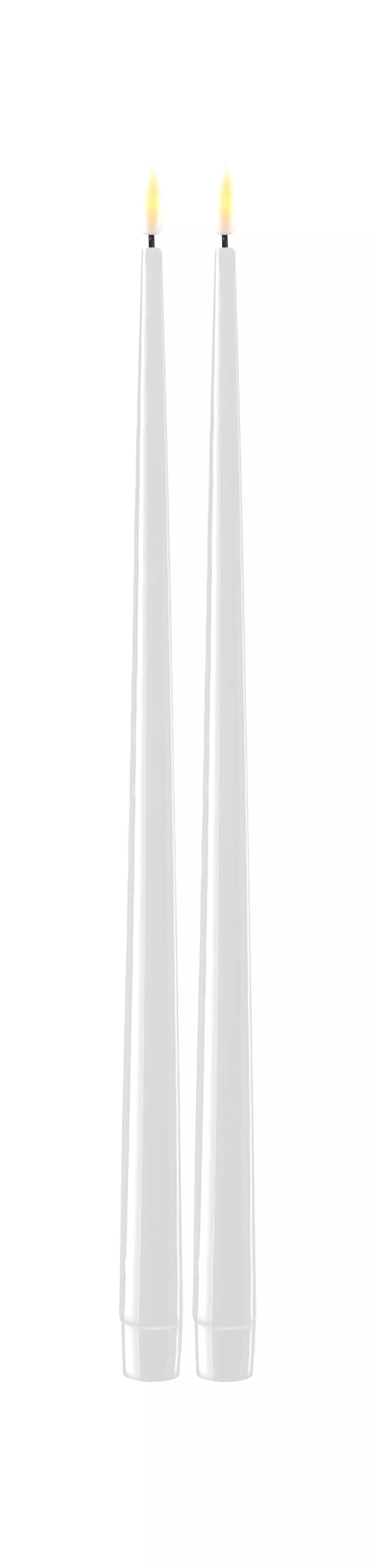 Deluxe Kronelys Hvit 38cm 2pk, 5744001241301, RF-K-0002, Interiør, Lys, Deluxe Homeart, Hvid LED Kertelys med Lak, 2 stk (38 cm)