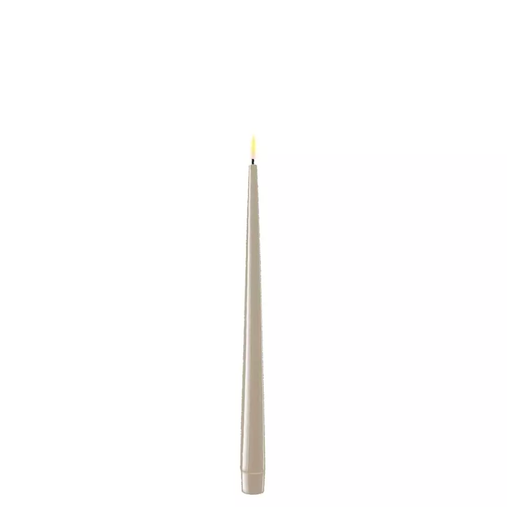 Deluxe Kronelys Sand 28cm 2pk, 5744001244111, RF-K-0031, Interiør, Lys, Deluxe Homeart, Sand LED Kertelys med Lak, 2 stk (28 cm)